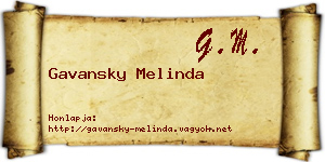 Gavansky Melinda névjegykártya