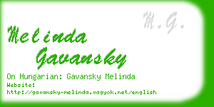 melinda gavansky business card